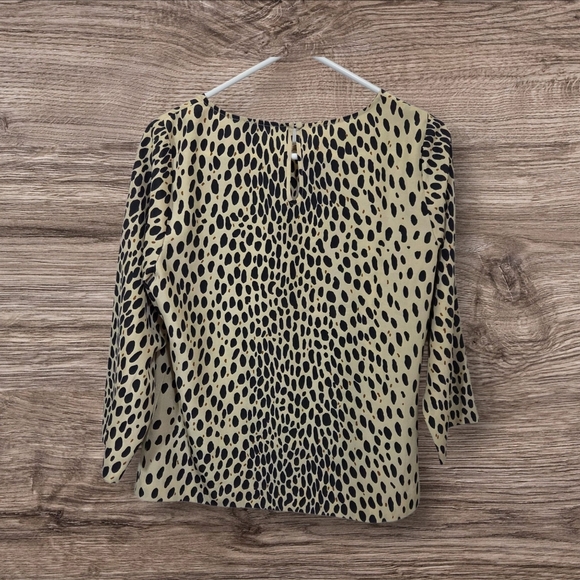⭐️J. Crew Leopard Print Boxy 3/4 Sleeve Blouse Size Med - Picture 5 of 5